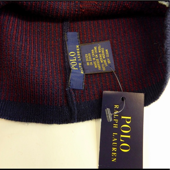 Polo Ralph Lauren 1967 Varsity Scarf Beanie Hat Set NWT RL Merino Wool College - Picture 7 of 8
